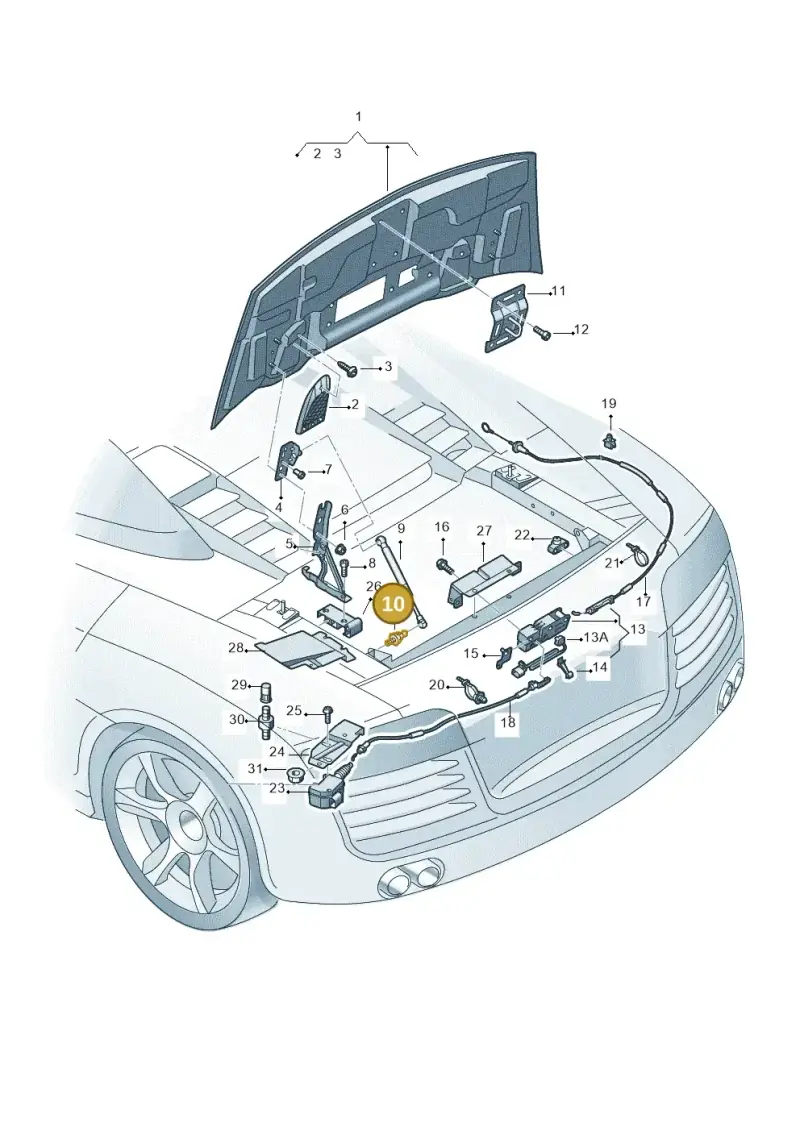 895827439D — Audi R8                08> (2007-) diagram 618827200, position 10