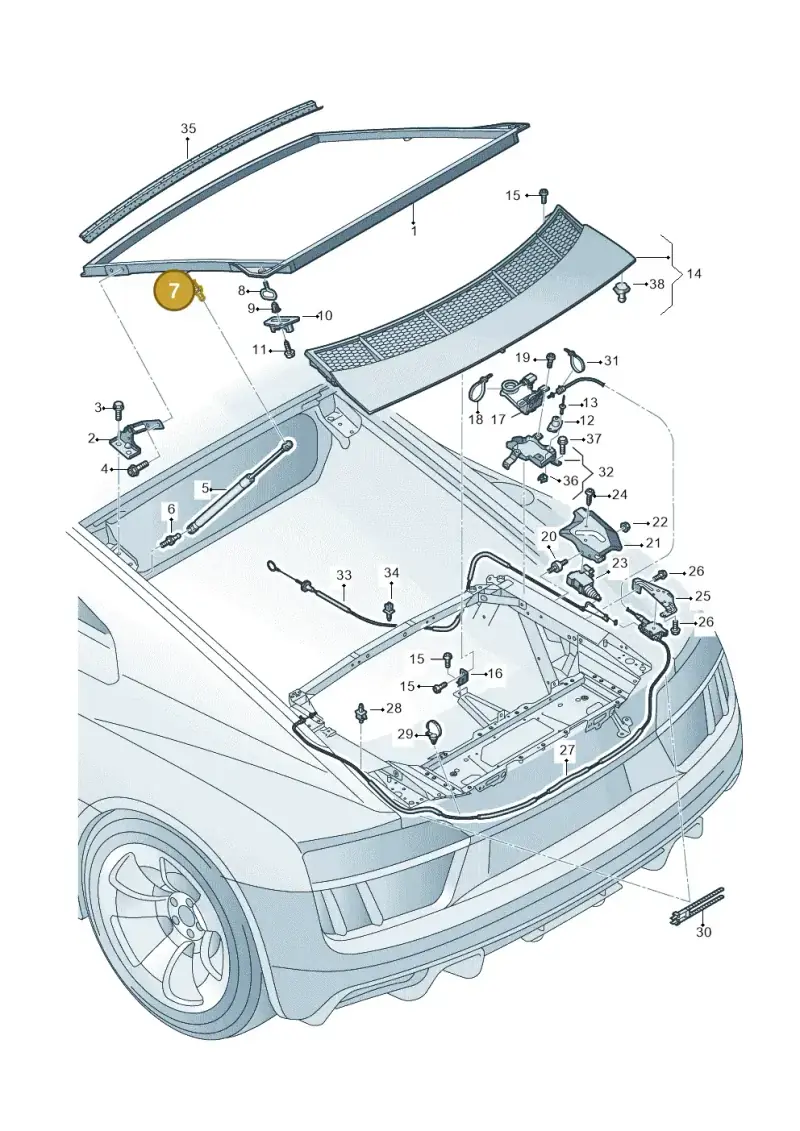 895827439D — Audi R8 Spyder (2015-2024) diagram 872827000, position 7
