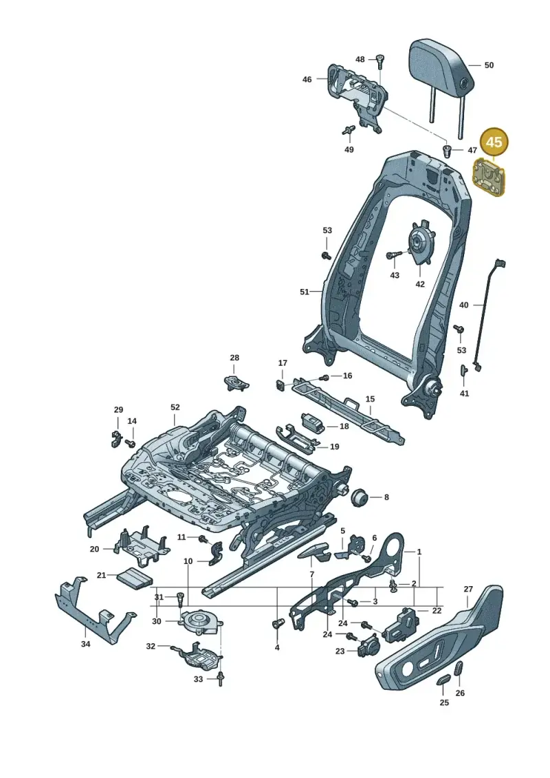89A882351 — Audi A5 Limousine (2024-2025) diagram 8wk881300, position 45