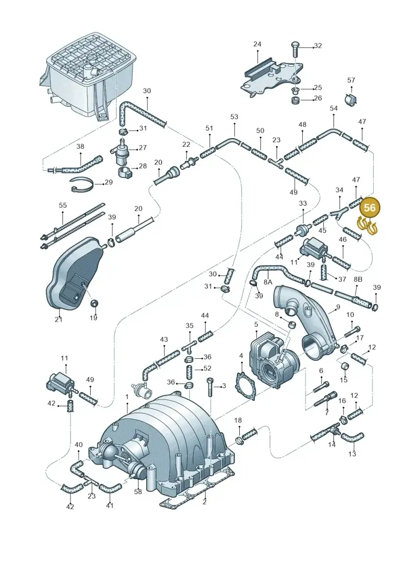 8A0201687 — Audi A4/S4/Av./qu.     05> (2005-) diagram 249133800, position 56