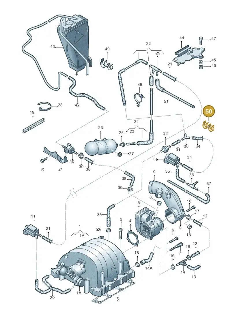 8A0201687 — Audi A6/S6/Avant/qu.   05> (2004-) diagram 448133630, position 50