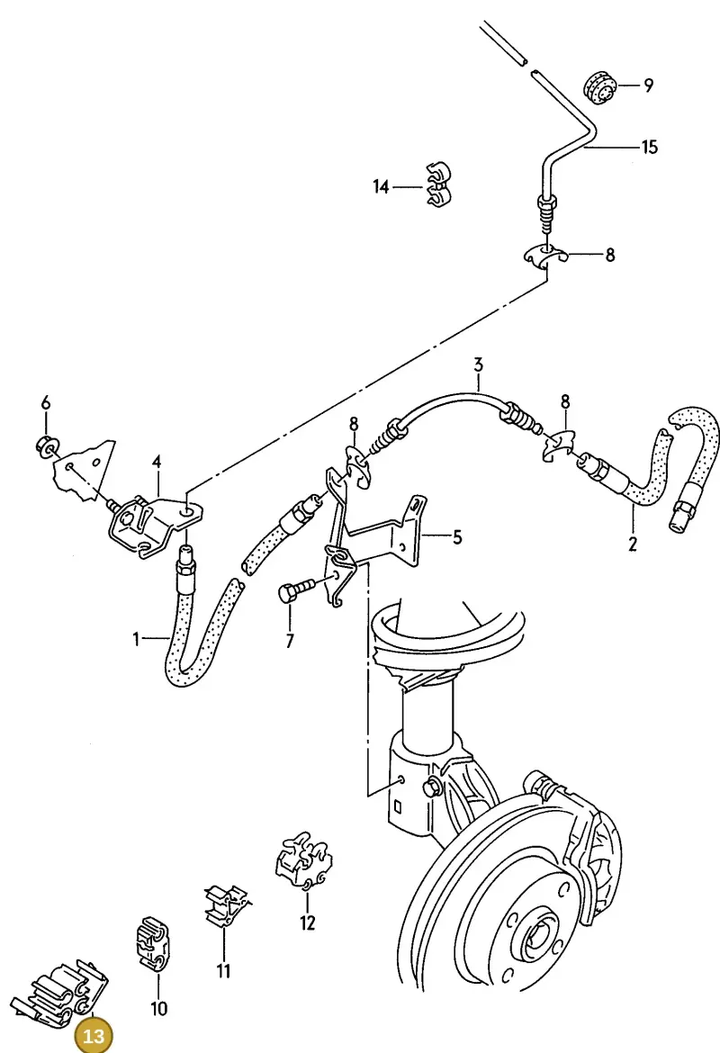 8A0614853 — Audi 80 Av.Rs2 qu. (1994-1995) diagram 123614300, position 13