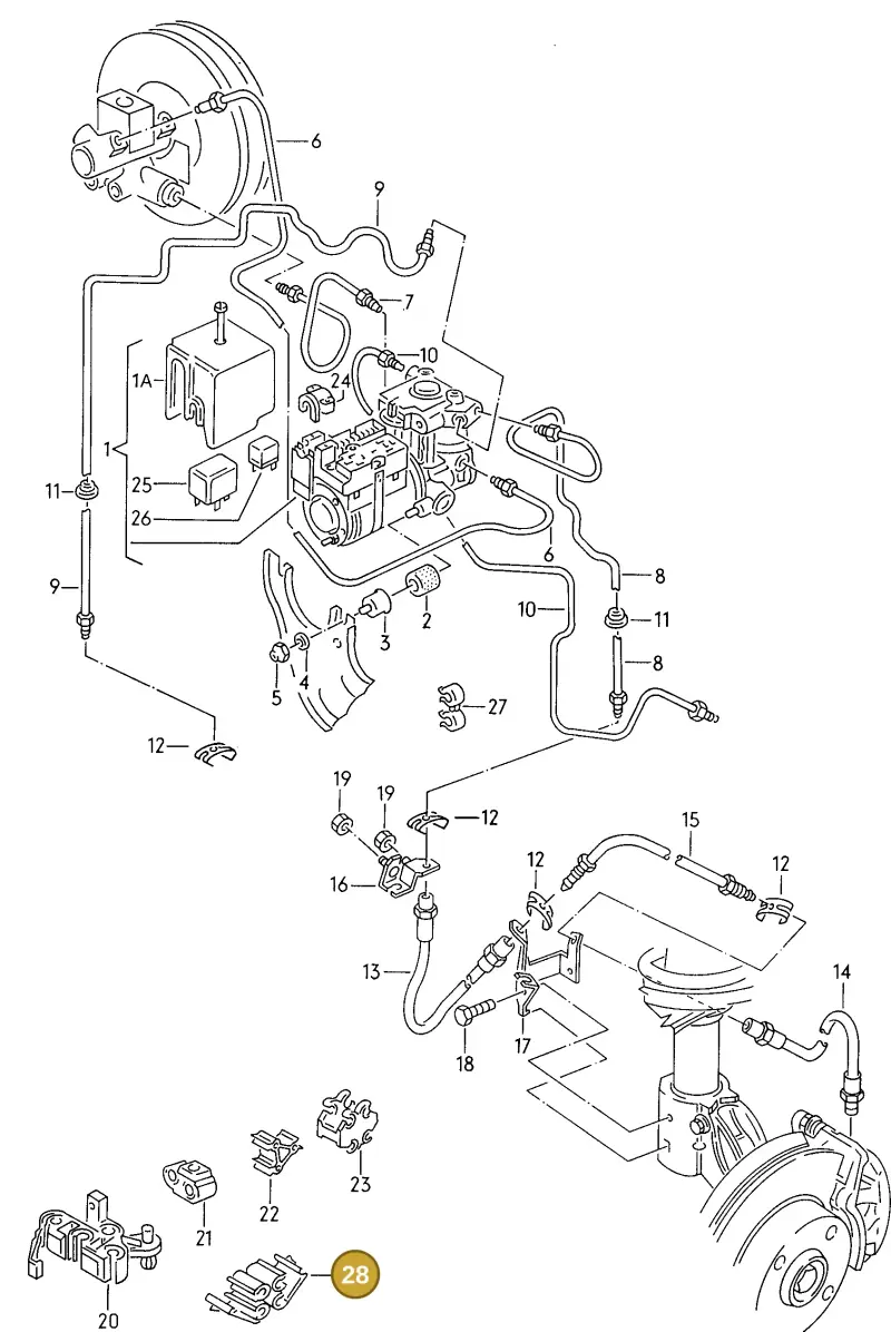 8A0614853 — Audi Coupe qu. (1989-1991) diagram 141614150, position 28