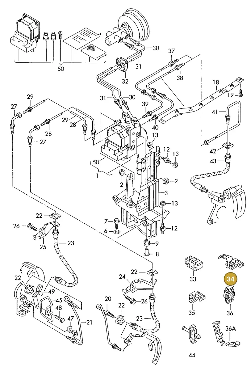 8A0614853 — Audi A8 quattro (1999-2002) diagram 152614250, position 34