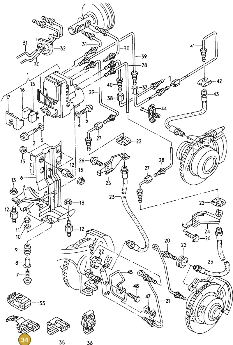 8A0614853 — Audi A8 (1996-1998) diagram 153614200, position 34