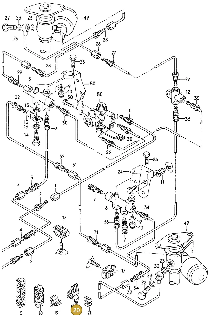 8A0614853 — Audi A8 quattro (1999-2002) diagram 153616500, position 20