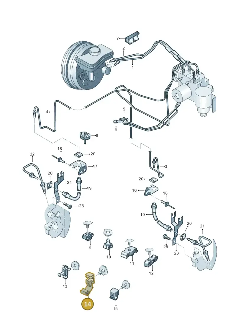 8A0614853 — Audi A8/S8/qu. lang    08> (2007-) diagram 249611200, position 14