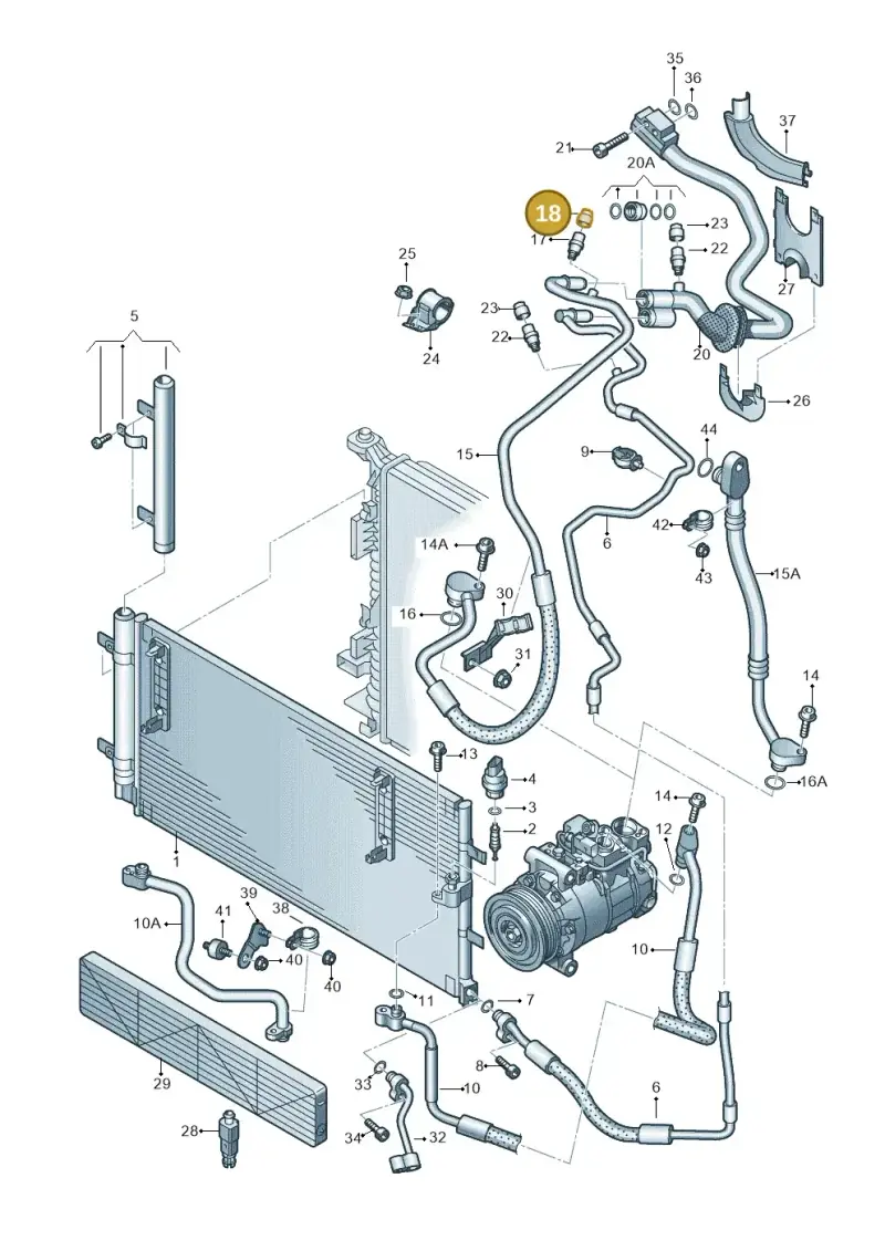 8A0820871AB — Audi RS4 Av. qu. 4.2 (2012-2015) diagram 620260400, position 18