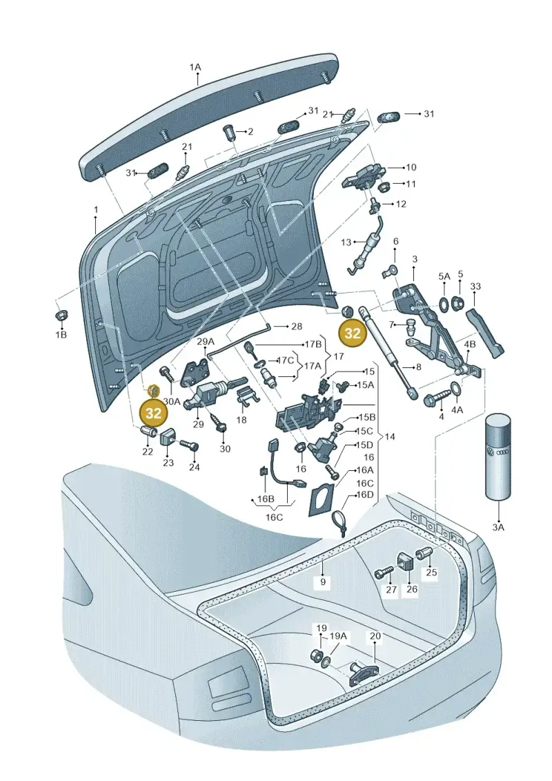 8A0831449 — Audi RS6 qu. (2003-2004) diagram 260827100, position 32