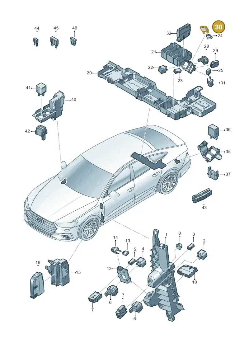 8A0937530 — Audi RS7 Sportback (2019-) diagram 435937000, position 30