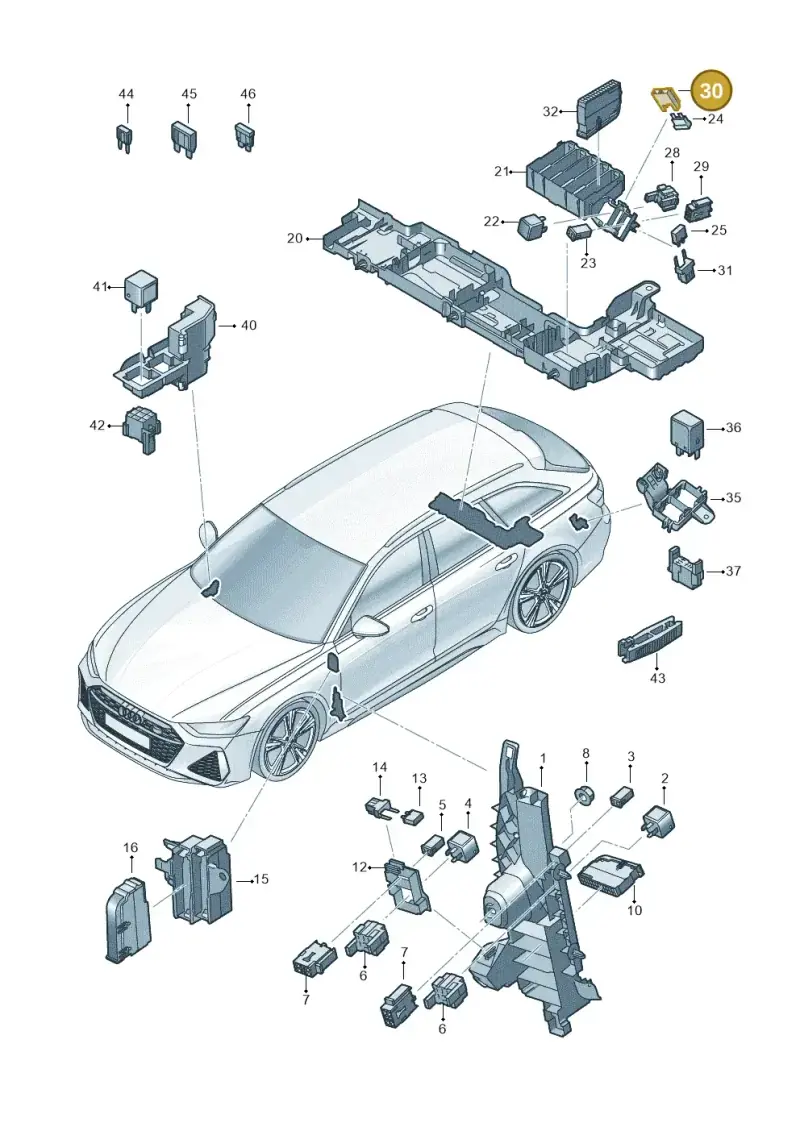 8A0937530 — Audi RS6 Avant (2019-) diagram 537937000, position 30