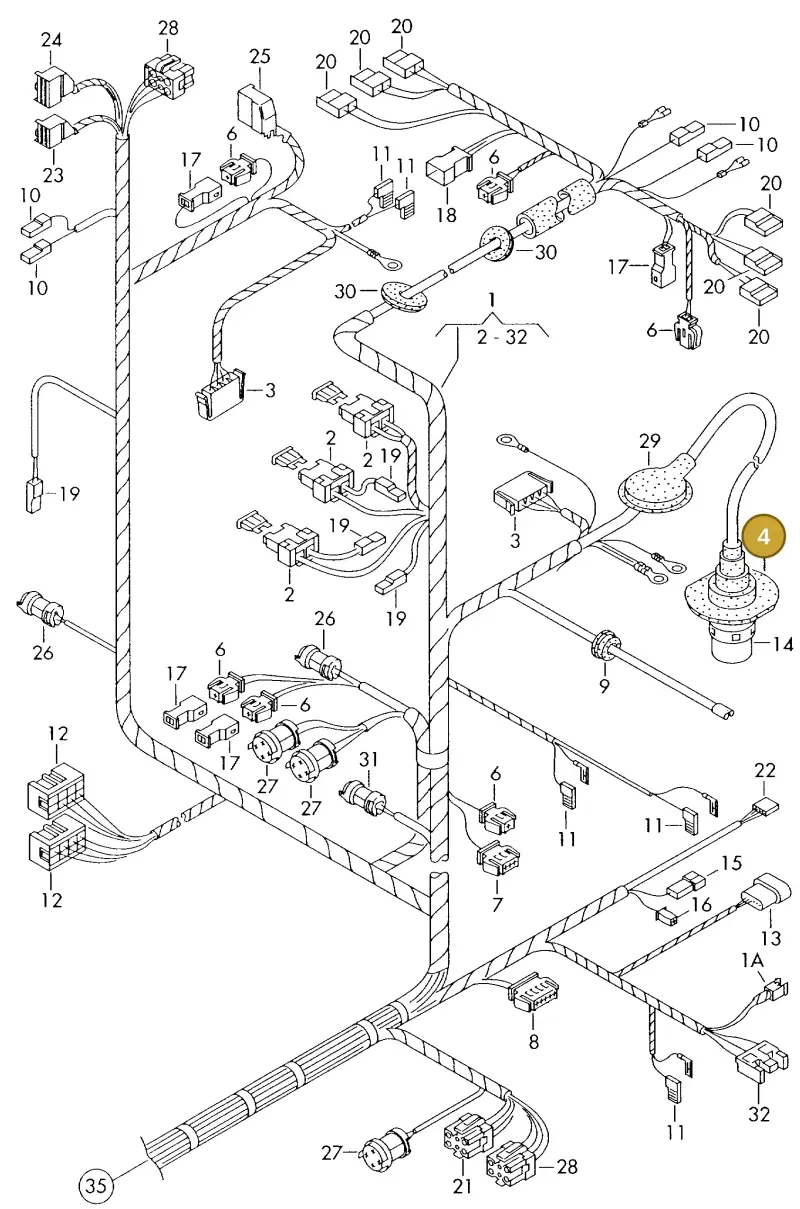 8A0945527 — Audi A8 quattro (1999-2002) diagram 152972420, position 4