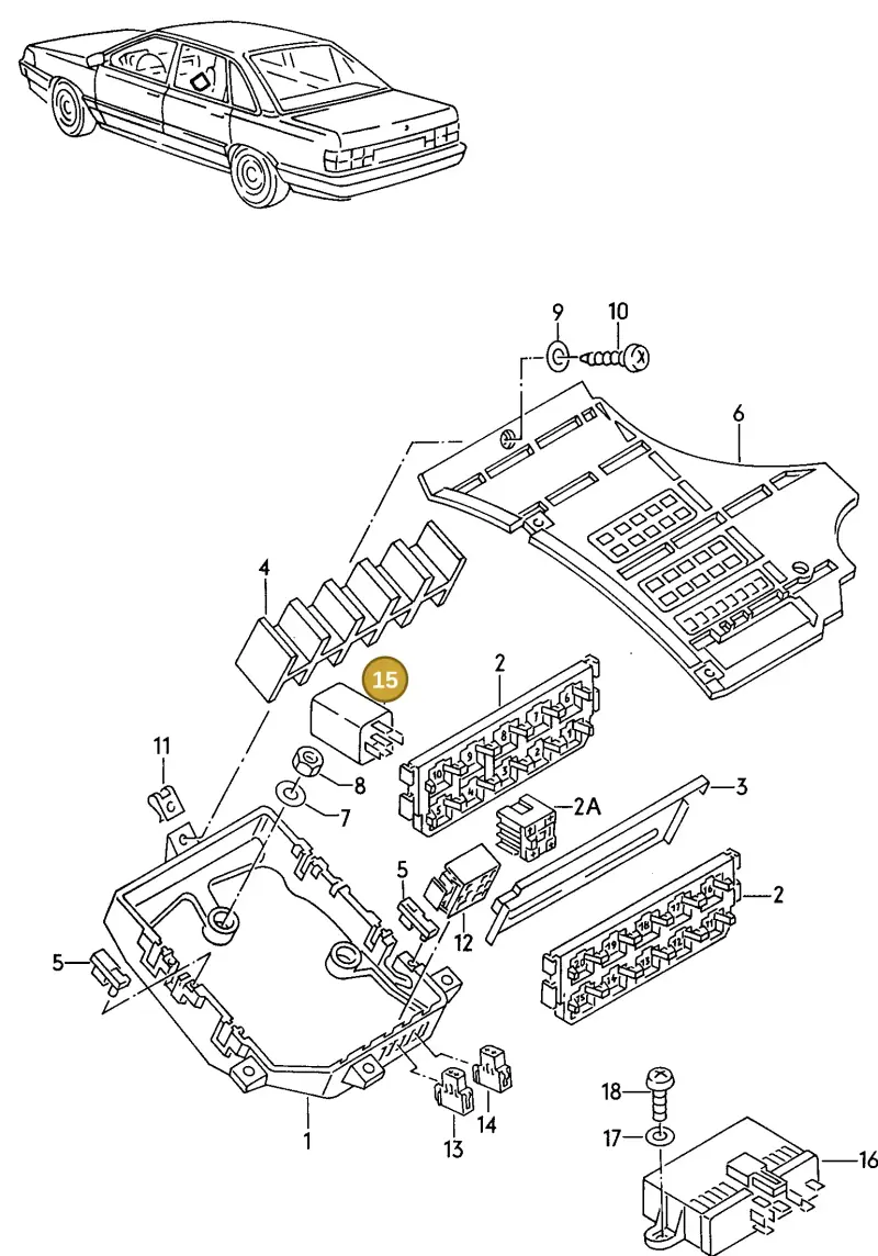 8A0951253A — Audi V8 (1989-1993) diagram 090165250, position 15