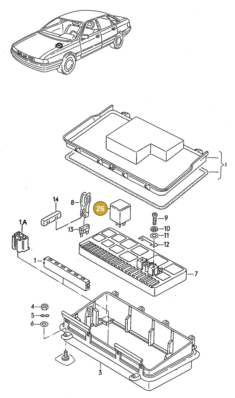 8A0951253A — Audi 90 (1993-1995) diagram 123937250, position 26