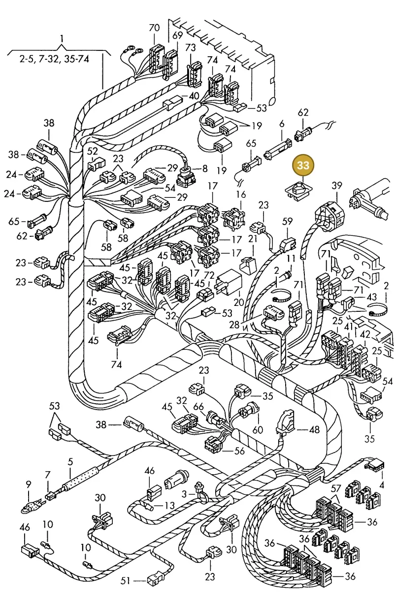 8A0971845AF — Audi Coupe quattro/3   96 (1995-1995) diagram 150971950, position 33