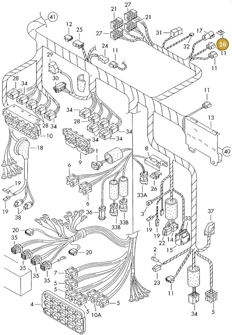 8A0971845AF — Audi A8 (1996-1998) diagram 153971940, position 16