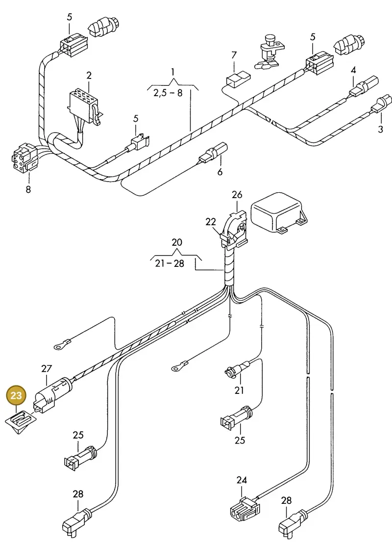 8A0971845AF — Audi S6 plus qu.       97 (1996-1997) diagram 154972240, position 23