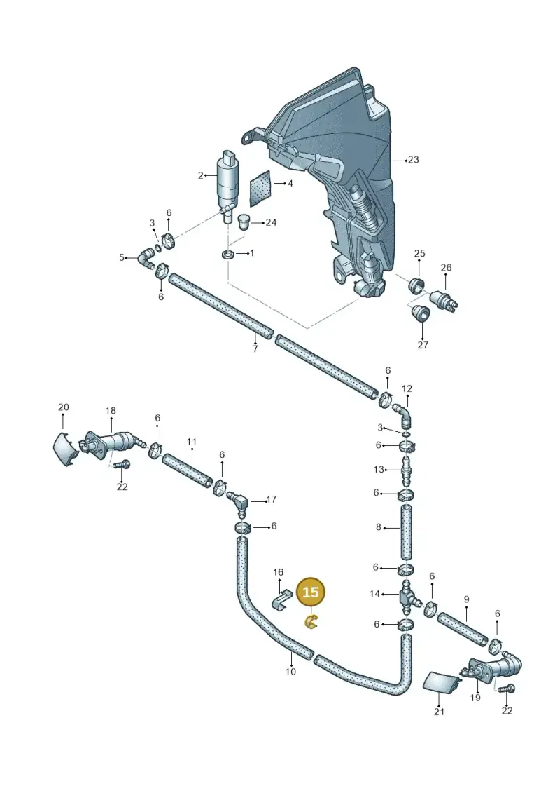8A0971848C — Audi A6 2.7 TDI (2008-2011) diagram 448955400, position 15