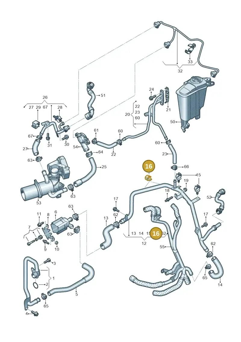 8A0971848C — Audi A6 qu. 3.0 tdi (2014-2018) diagram 736121280, position 16