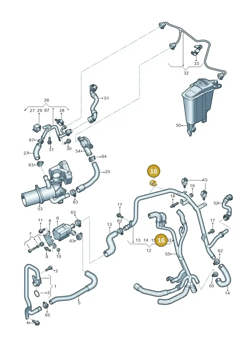 8A0971848C — Audi A6 qu. 3.0 tdi (2014-2018) diagram 736121290, position 16