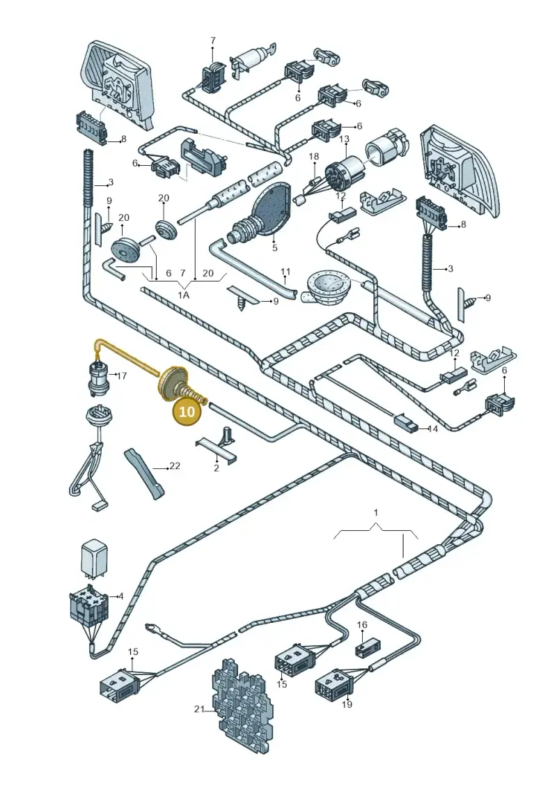 8A0971908 — Audi A4/Avant (1999-2001) diagram 157972820, position 10