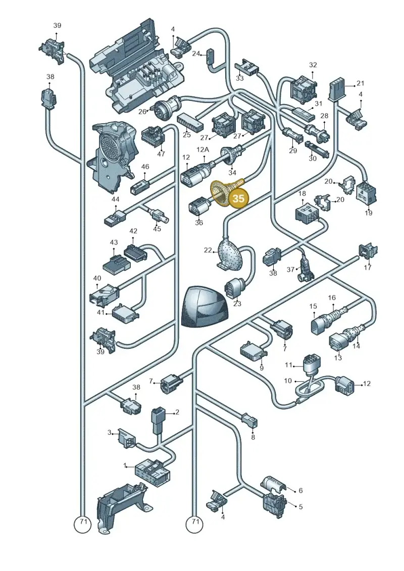 8A0971908 — Audi A3/S3/Sportb./qu. 08 (2007-) diagram 638971830, position 35