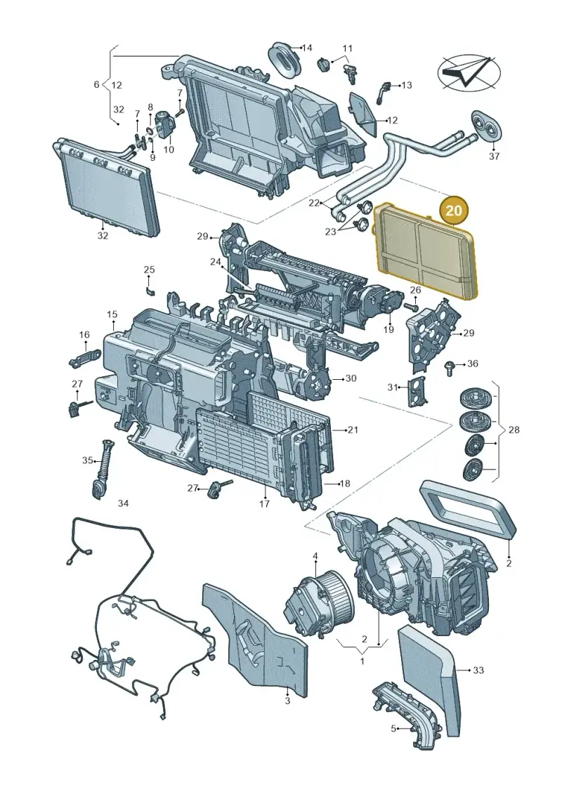 8B3820037 — Audi A5 Limousine (2024-2025) diagram 859820210, position 20
