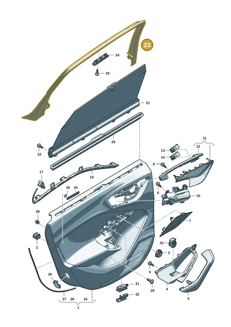8B5867671A4PK — Audi A5 Limousine (2024-2025) diagram 8wh867400, position 23