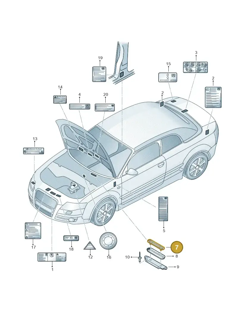 8D0000289 — Audi RS4 Cabrio qu.    08> (2007-) diagram 492010050, position 7