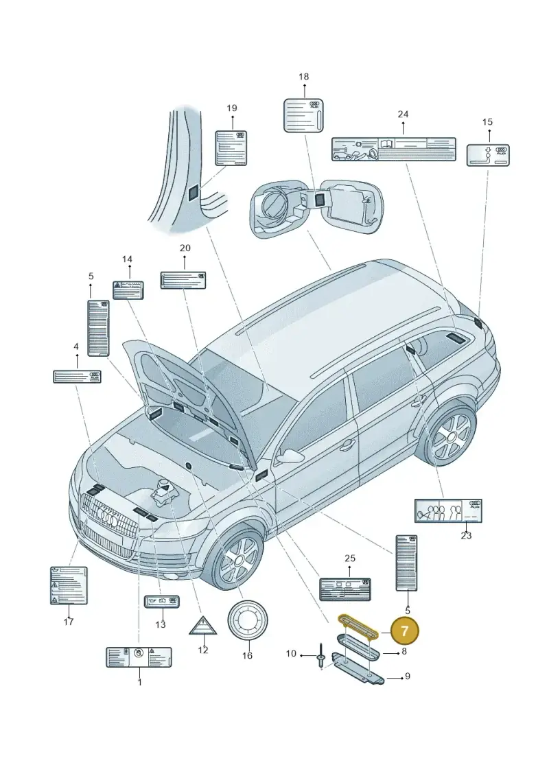 8D0000289 — Audi Q7                07> (2006-) diagram 493010050, position 7