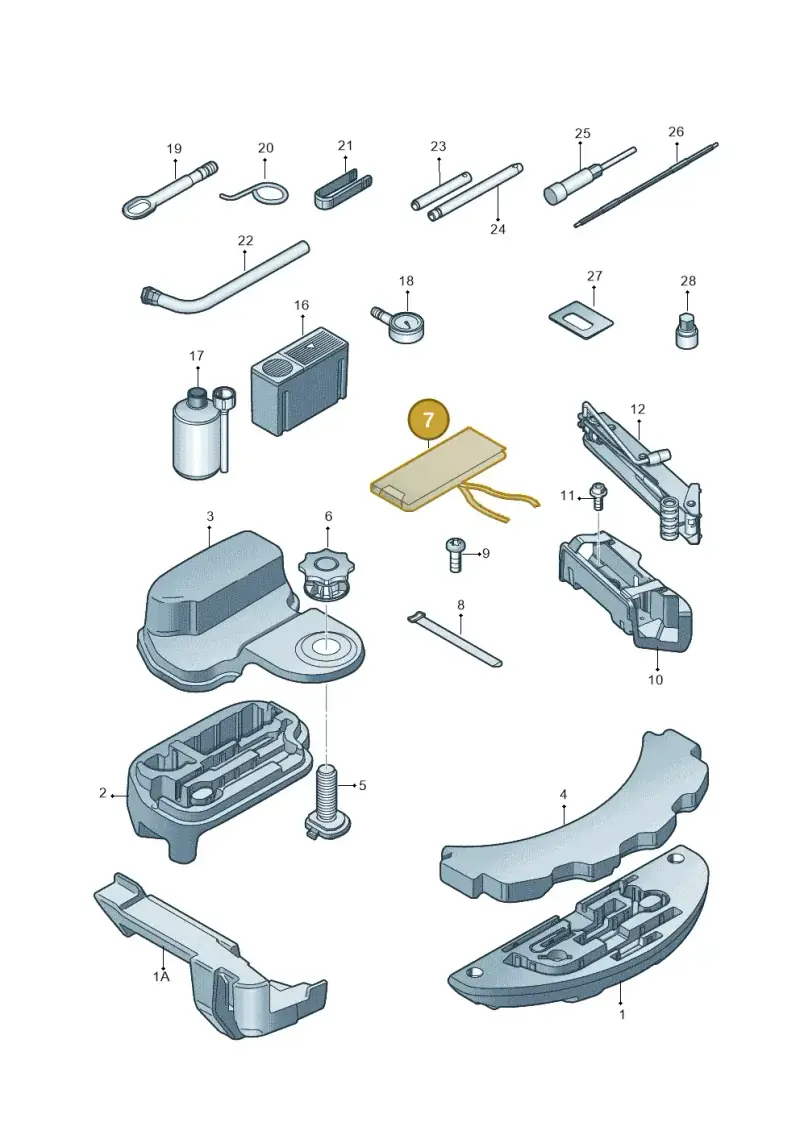 8D0012111B — Audi A8L qu. 3.0 TDI (2009-2014) diagram 696011100, position 7