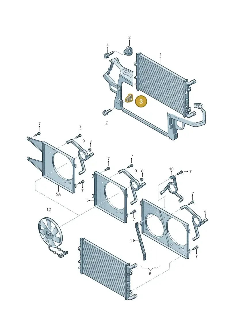 8D0121275 — Audi A2 (2000-2005) diagram 225121700, position 3
