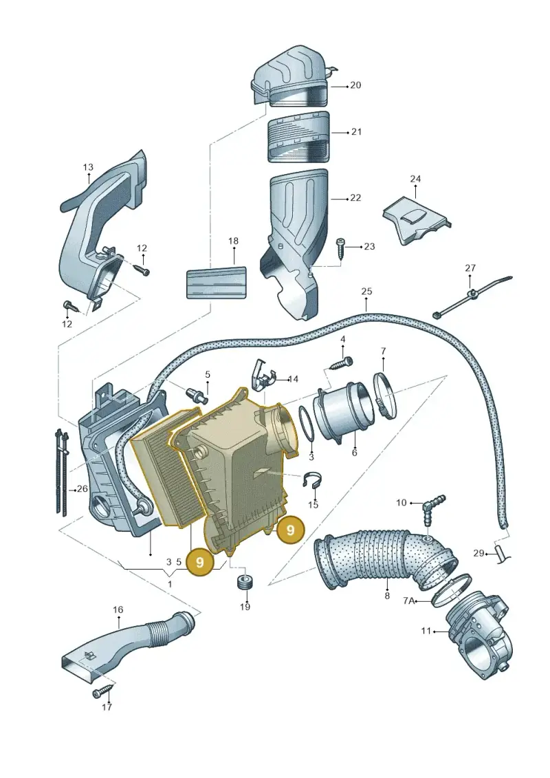 8D0129669A — Audi A4/S4 Cabrio./qu. (2002-2006) diagram 249133920, position 9