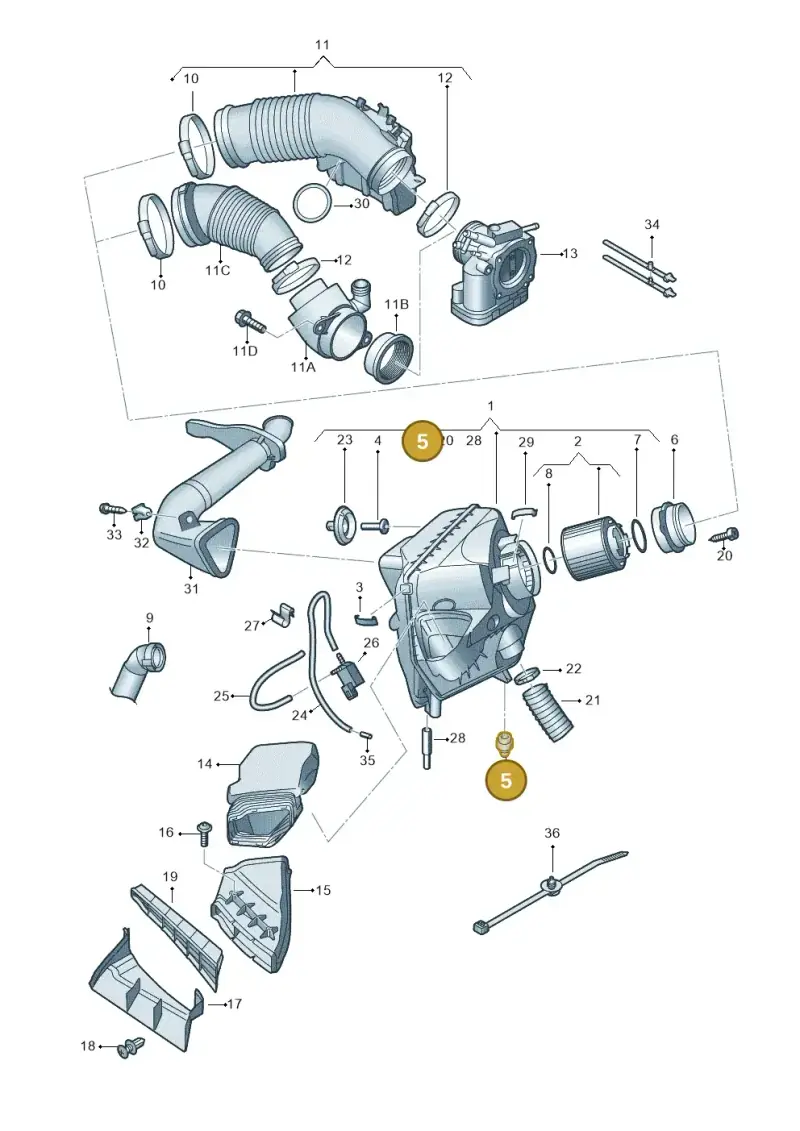 8D0129669A — Audi A6/S6/Avant/qu.   05> (2004-) diagram 448133400, position 5
