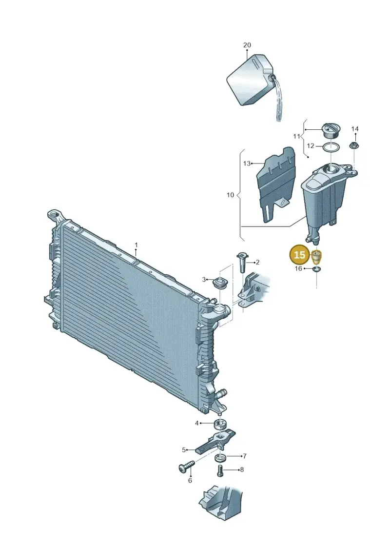 8D0129669A — Audi A5 Cabrio 2.0 (2008-2012) diagram 620121700, position 15