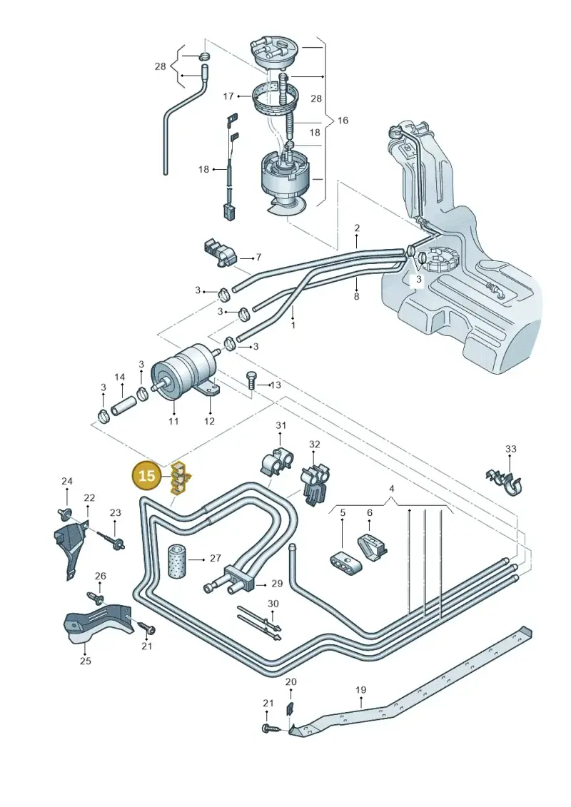 8D0201367A — Audi A6/Wagon/quattro (2001-2004) diagram 261201400, position 15