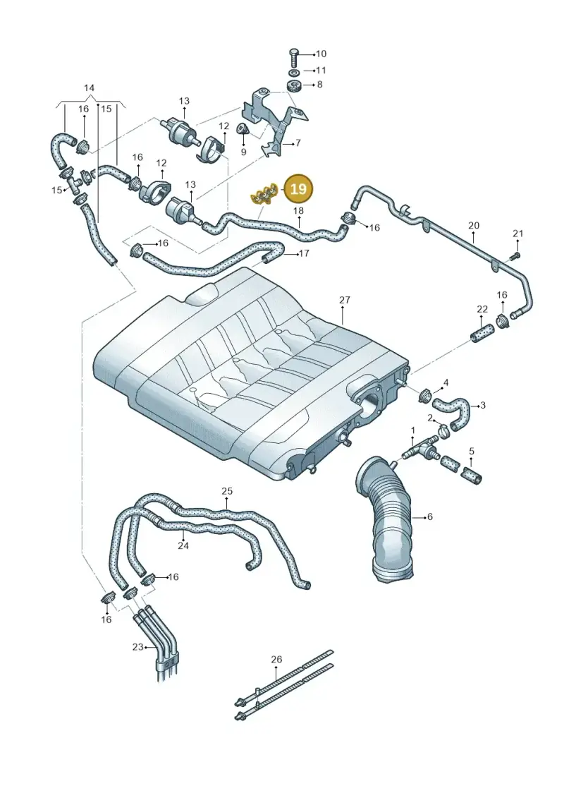 8D0201367A — Audi A8/S8/qu. lang    08> (2007-) diagram 291133930, position 19