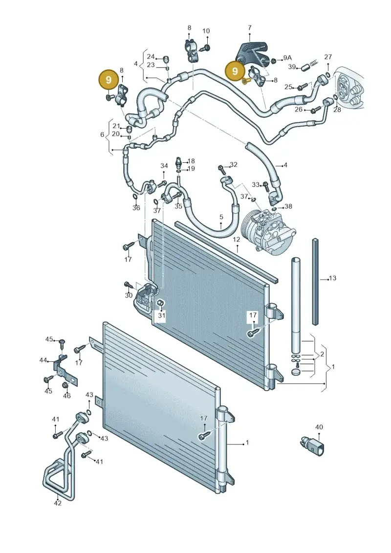 8D0201441C — Audi TTS Coupe 2.0 (2010-2014) diagram 609260410, position 9