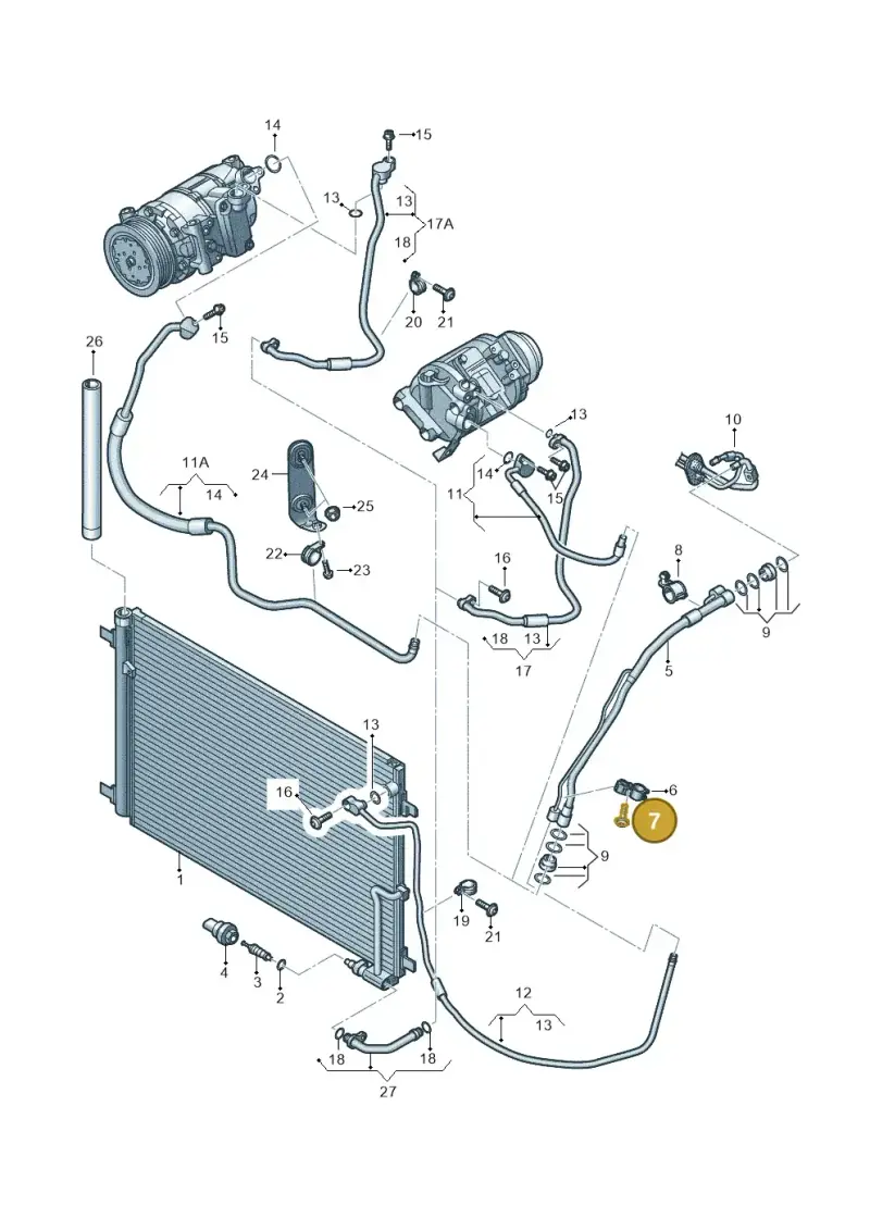 8D0201441C — Audi A8L qu. 3.0 TDI (2009-2014) diagram 696260400, position 7