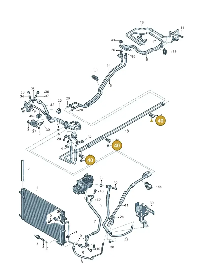 8D0201441C — Audi A8L qu. 3.0 TDI (2013-2018) diagram 696260500, position 40