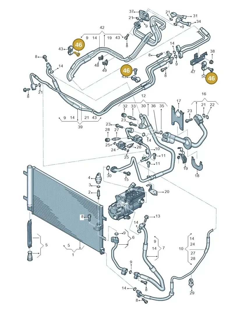 8D0201441C — Audi A6 2.0 tdi (2010-2015) diagram 717260450, position 46
