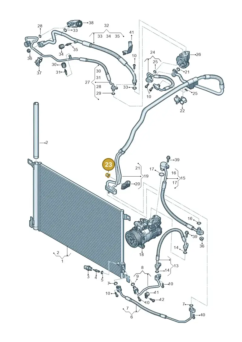 8D0201441C — Audi A8L (2017-2022) diagram 838260040, position 23