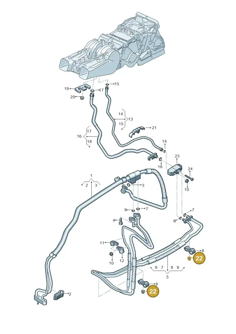 8D0201441C — Audi A8L (2017-2022) diagram 838260900, position 22