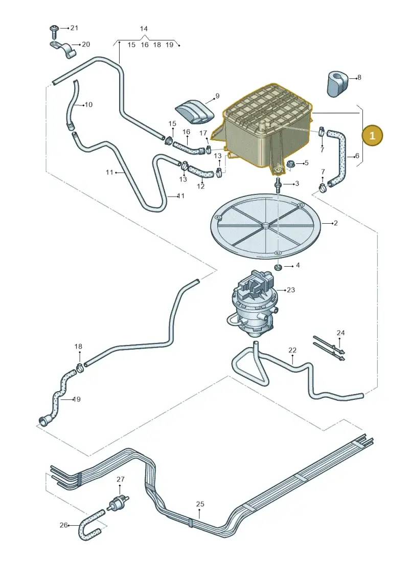 8D0201801F — Audi A8/S8/qu. lang    08> (2007-) diagram 291201900, position 1