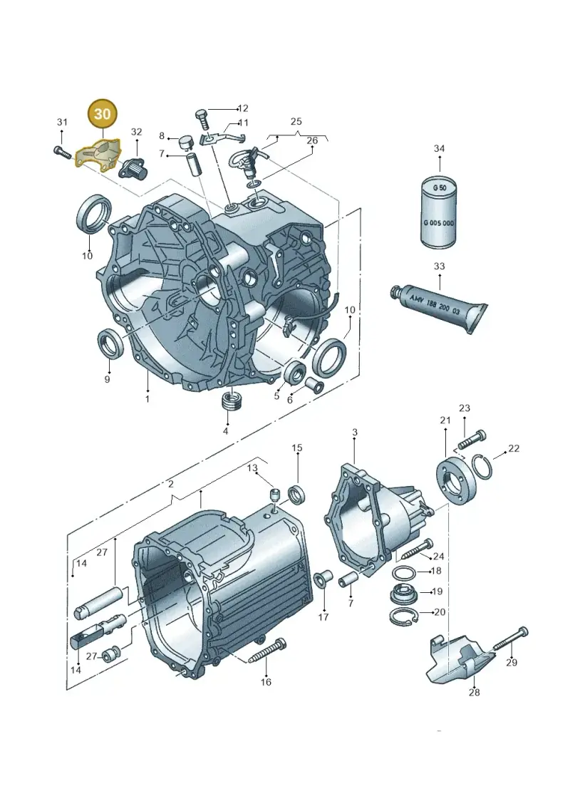 8D0311711 — Audi A4/S4/Av./qu. (2001-2004) diagram 219301600, position 30