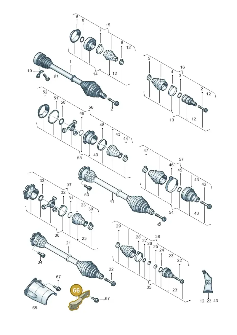 8D0311711 — Audi A4/S4/Av./qu. (2001-2004) diagram 249407210, position 66
