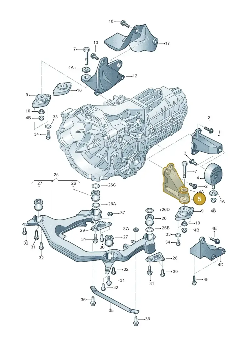 8D0399107S — Audi A6/Wagon/quattro (2001-2004) diagram 226399200, position 5