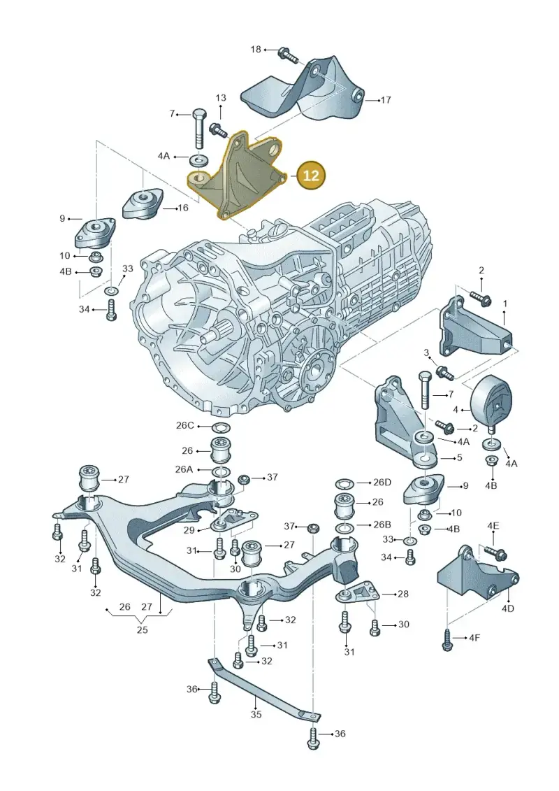 8D0399108AN — Audi A6 Allroad qu. (2000-2005) diagram 221399200, position 12