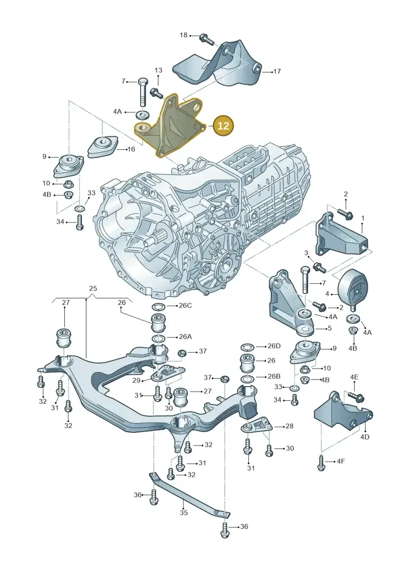8D0399108AN — Audi A6/Wagon/quattro (2001-2004) diagram 226399200, position 12