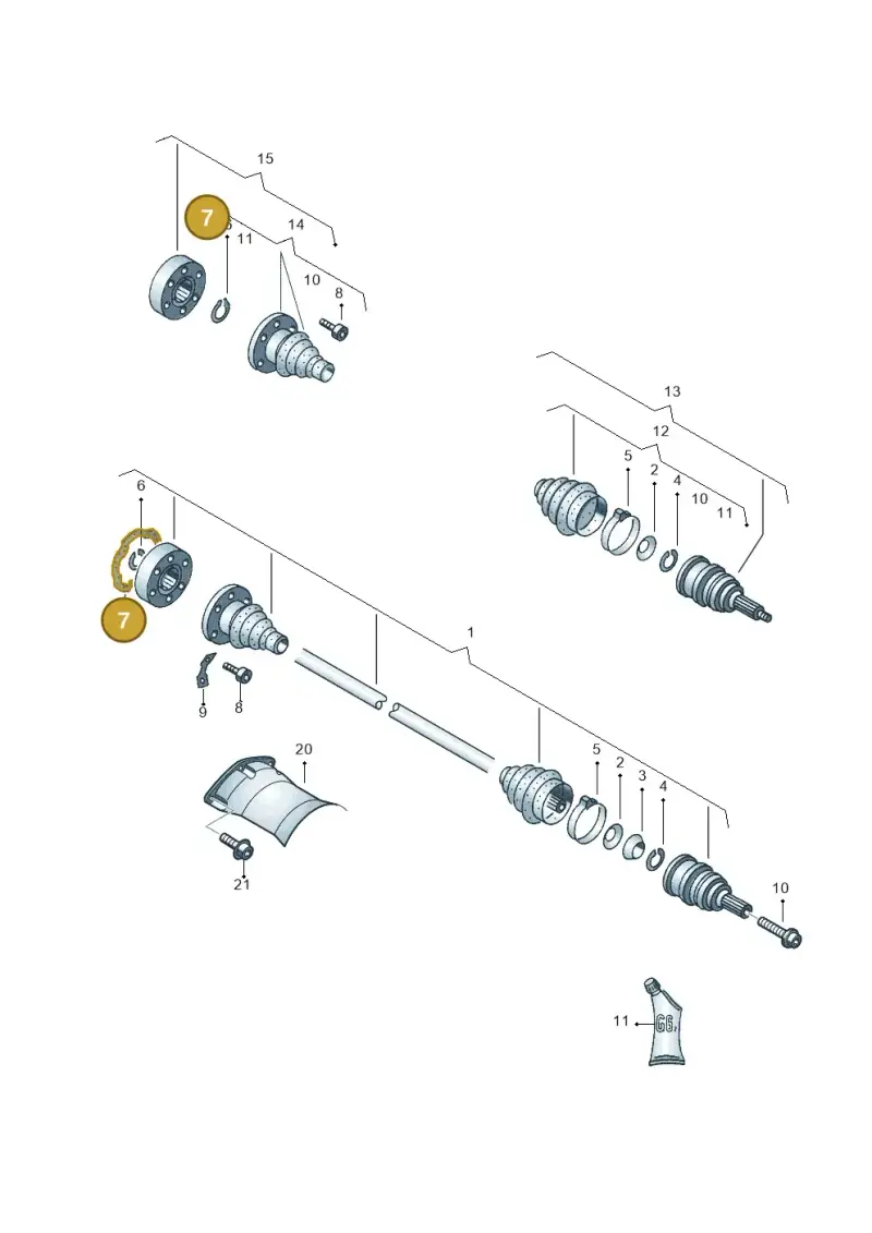 8D0407309A — Audi RS6 qu. (2003-2004) diagram 195501100, position 7